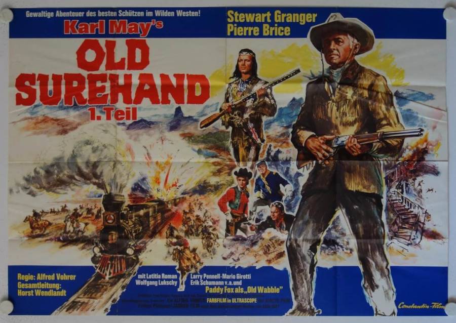 Karl May Flaming Frontier original release german double-panel poster